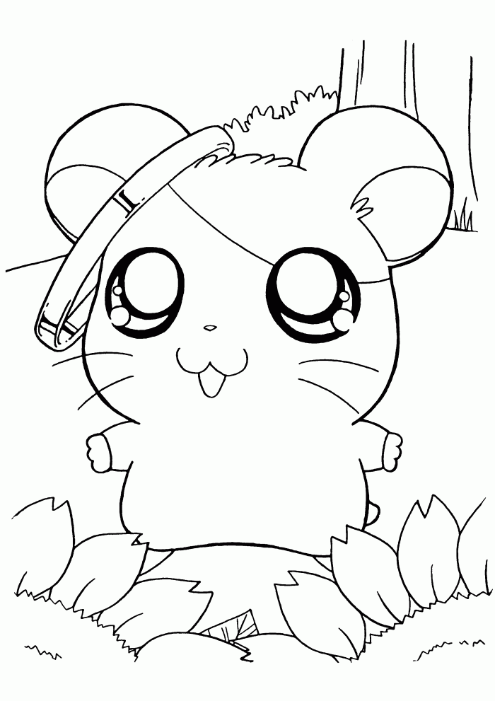 Super Cute Hamtaro Being Carried Coloring Page | Kids Coloring Page