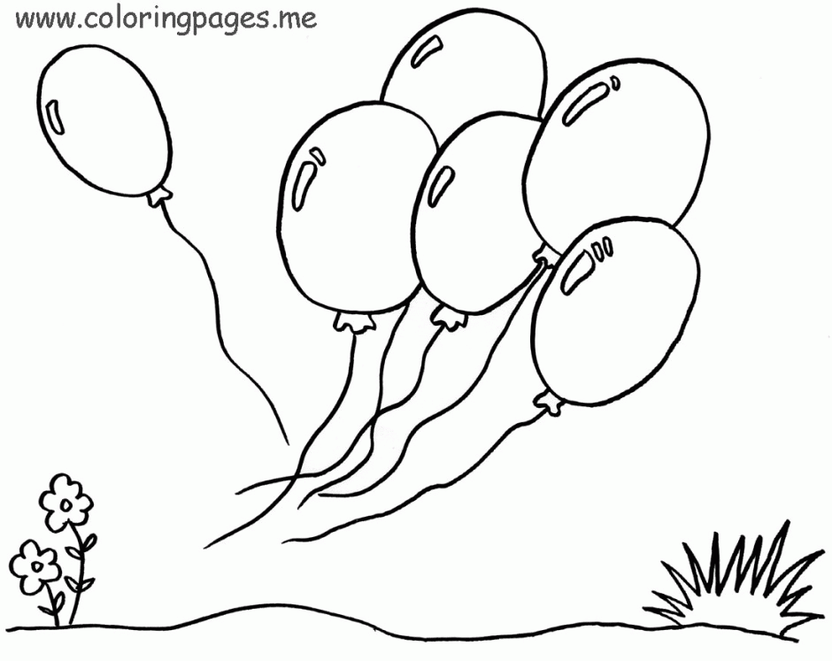 Balloon Coloring Sheet Color On Pages Coloring Pages For Kids 