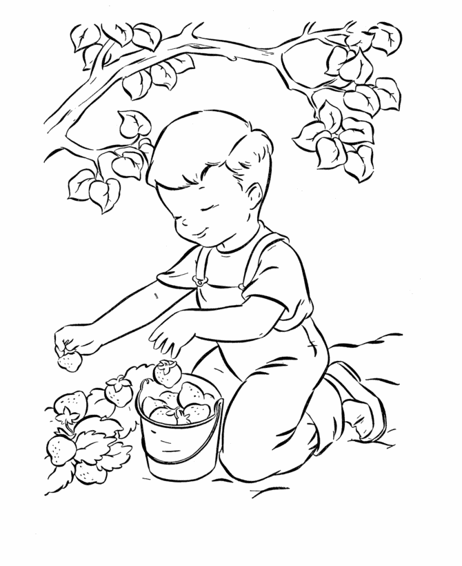 Easter Kids Coloring Pages - Free Printable Easter strawberries 