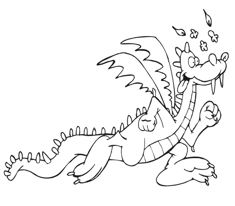 Dragon Coloring Page | Dragon Running Instead oF Flying