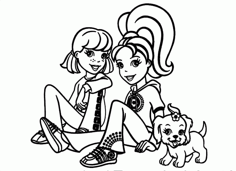 Polly Pocket Old Style Pose Coloring Page Coloringplus 155664 