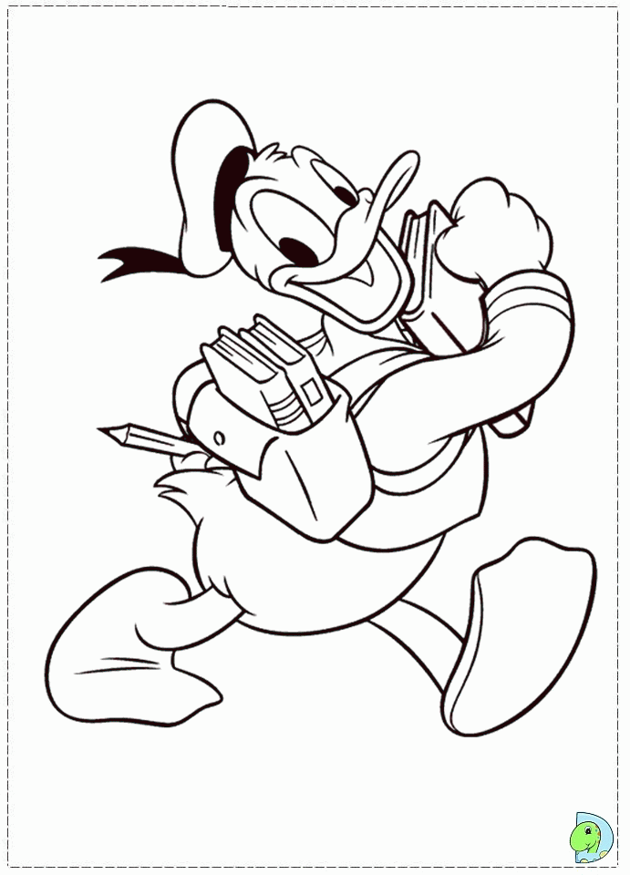 School Donald Duck Coloring page