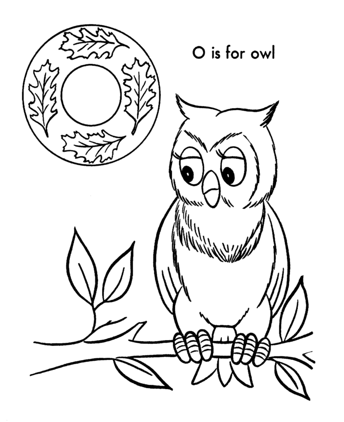 ABC Alphabet Coloring Sheets - ABC Owl - Animals coloring page 