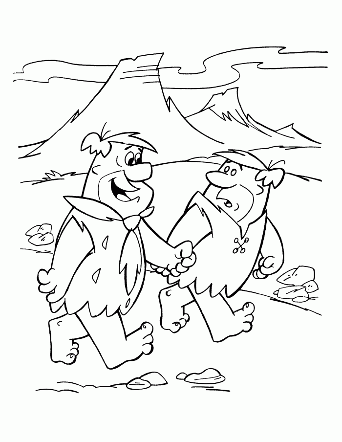Barney and Fred Driving Car Coloring Page | Kids Coloring Page