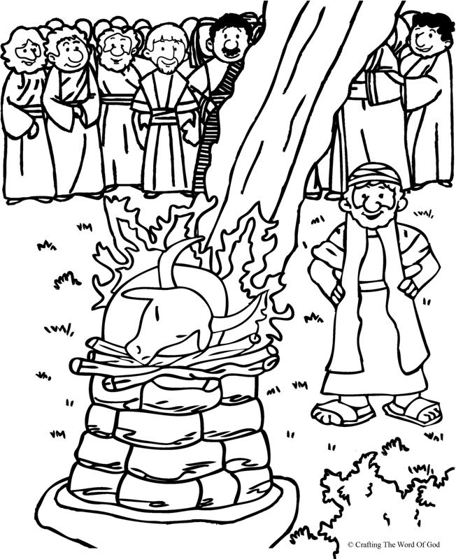 Elijah on Mount Carmel coloring page