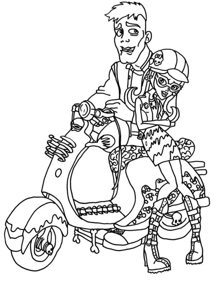Download Monster High Ghoulia And Slow Moe Coloring Pages Or Print 