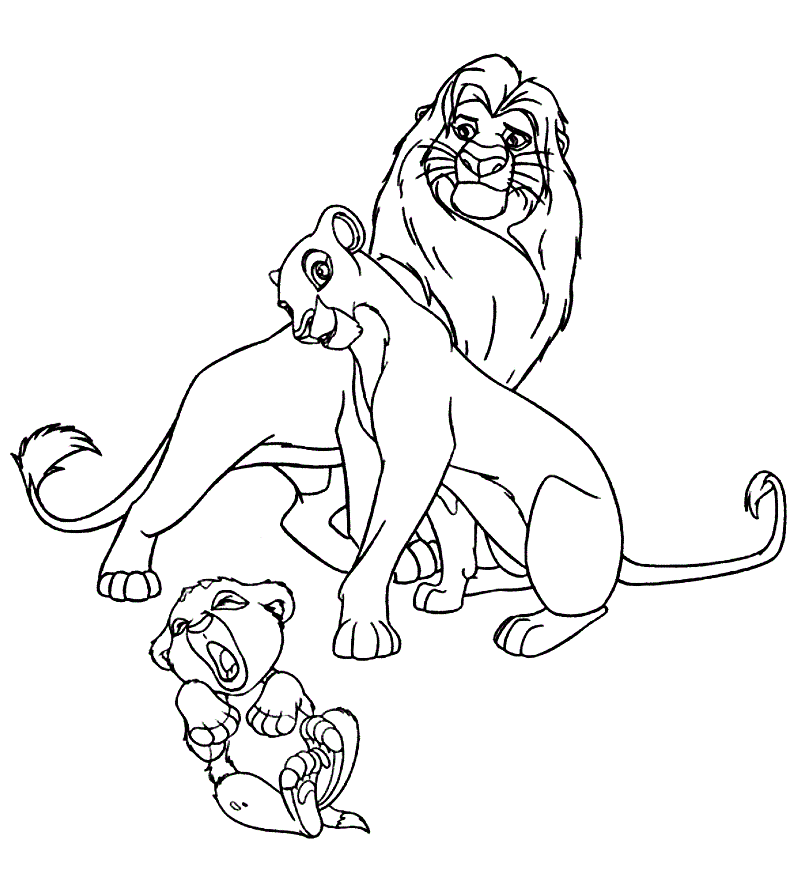 NALA and Simba Baby nbaby Colouring Pages (page 2)