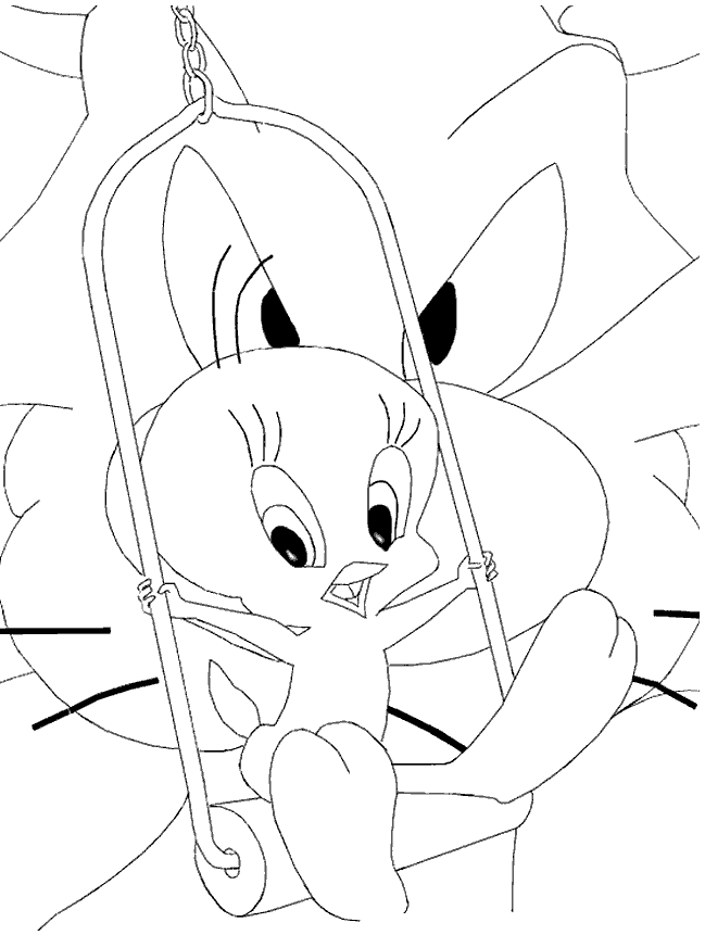 Tweety And Sylvester Were Arguing Coloring Pages - Tweety Bird 