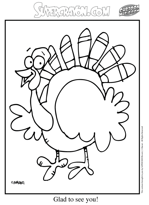 Printable Turkey Coloring Pages | Pictxeer