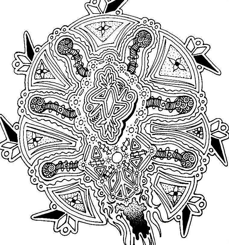 Trippy Melting Mushroom Coloring Pages