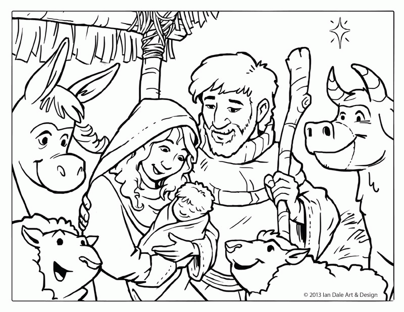 Manger Scene Coloring Page | Coloring Pages