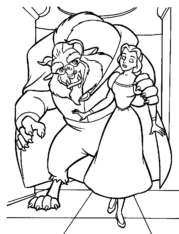 Coloring Page...La Bella e la Bestia-Beauty and the Beast Page 2-