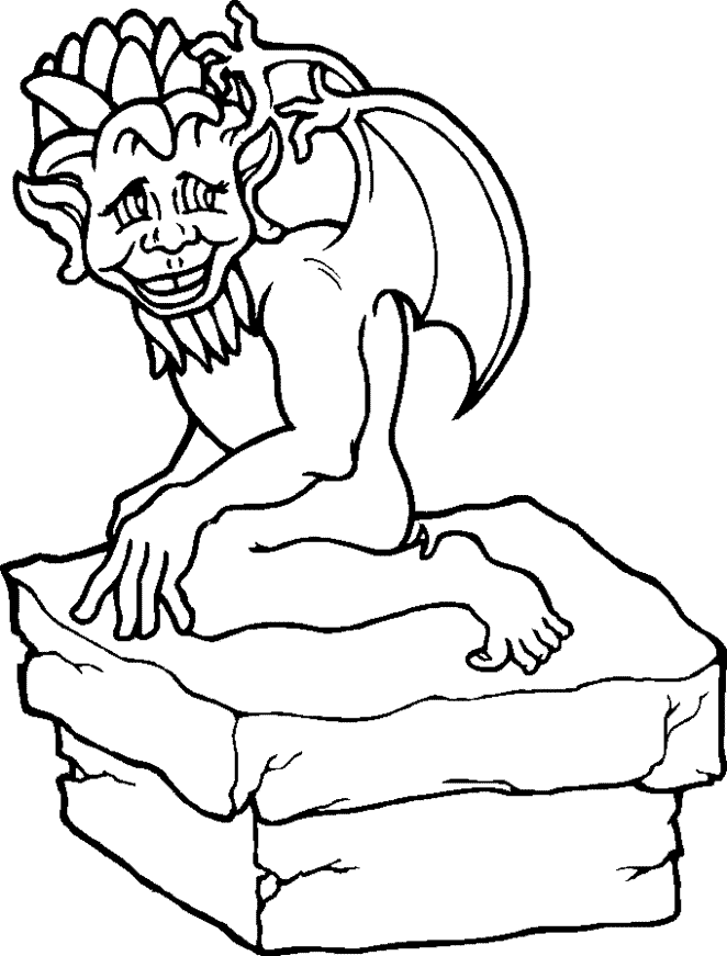Printable Coloring Gargoyle - DYNASTY™ 東方不敗™ - Premium 