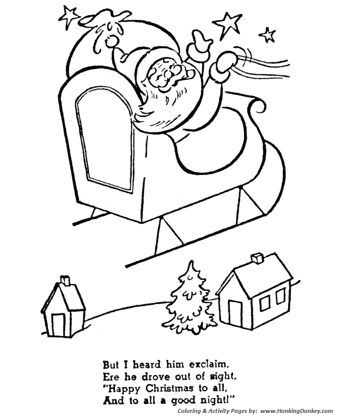Night Before Christmas coloring pages | Christmas story coloring 