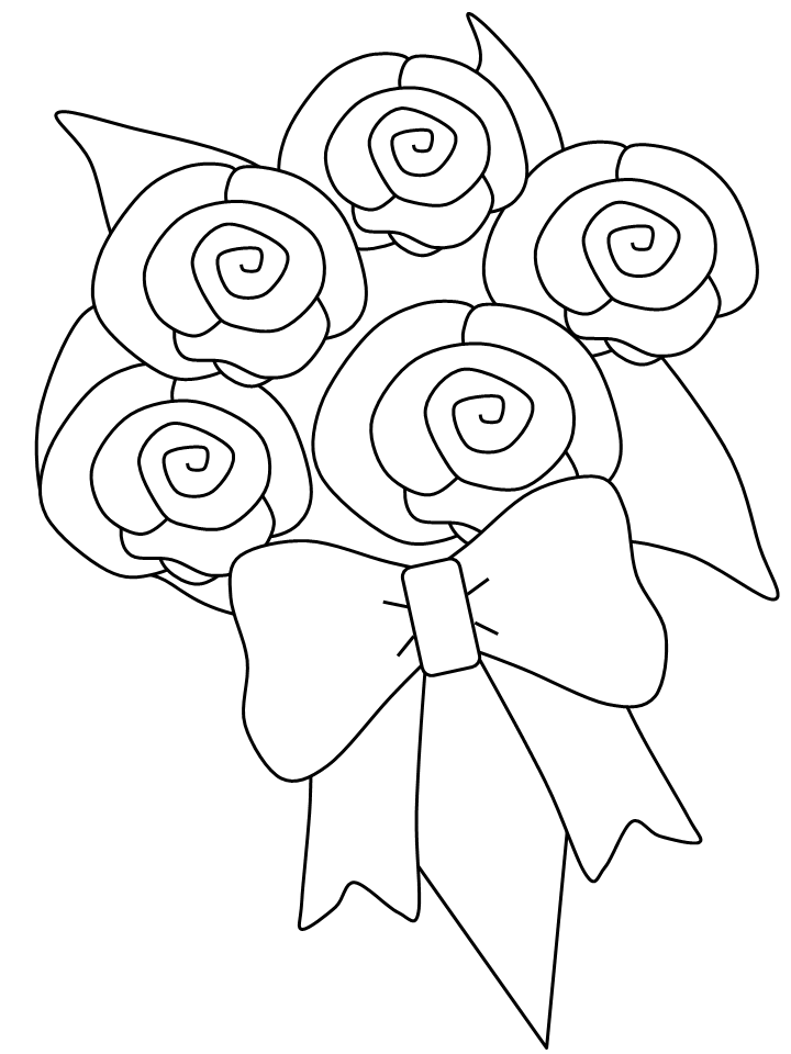 Bouquet Of Flowers Coloring Pages For Kids | Cooloring.com