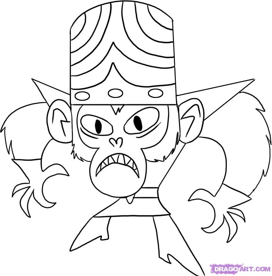 How to Draw Mojo Jojo, Step by Step, Cartoon Network Characters 