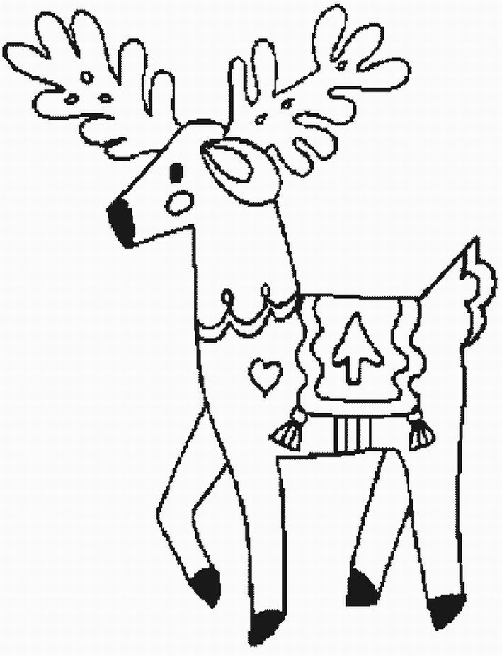 Reindeer Coloring Page #1 | Free Coloring Page Site
