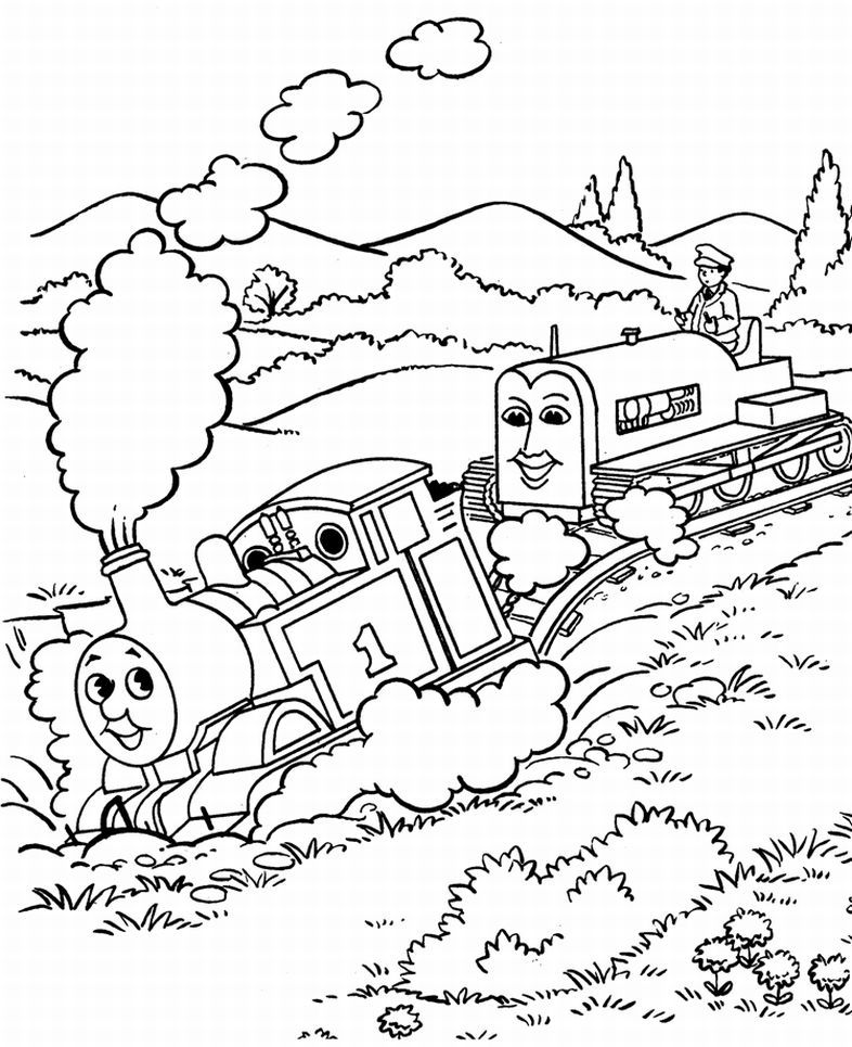 monkey thomas tank Colouring Pages