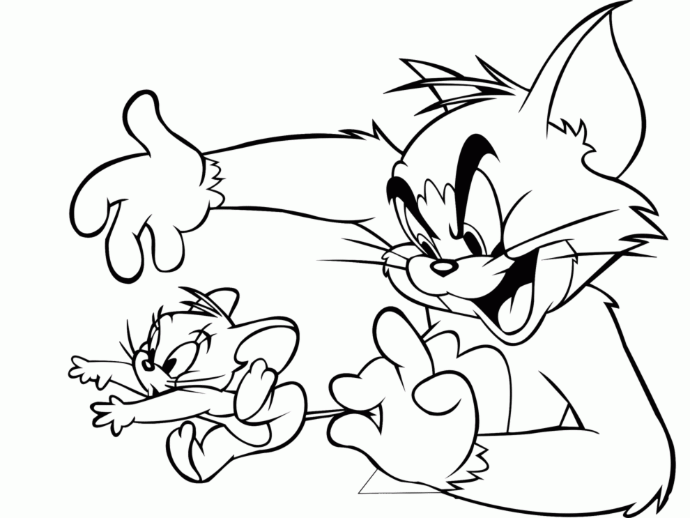 Funny Tom and Jerry Coloring Face Page for Free | Coloring Pages 