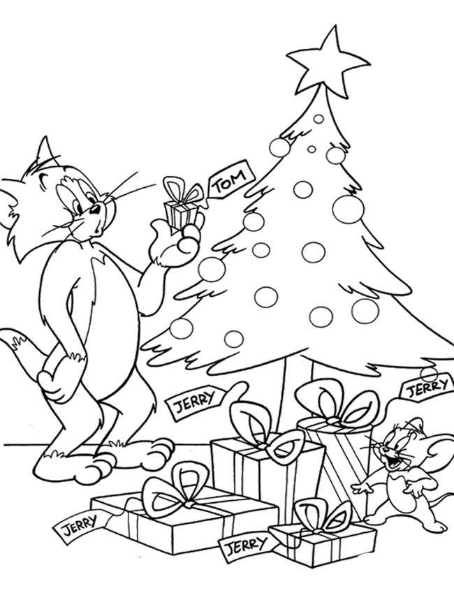 Tom And Jerry Christmas Coloring Page: Tom And Jerry Christmas 