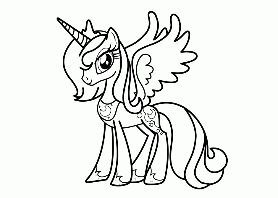 Mlp Princess Celestia Coloring Pages For Kids My Little Pony My 