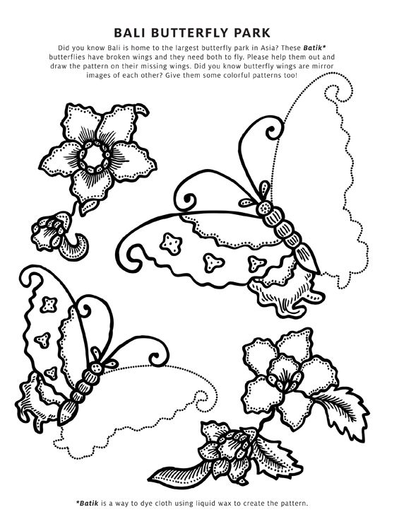 Freebie coloring page | Butterfly park, Indonesian art, Cultural activities