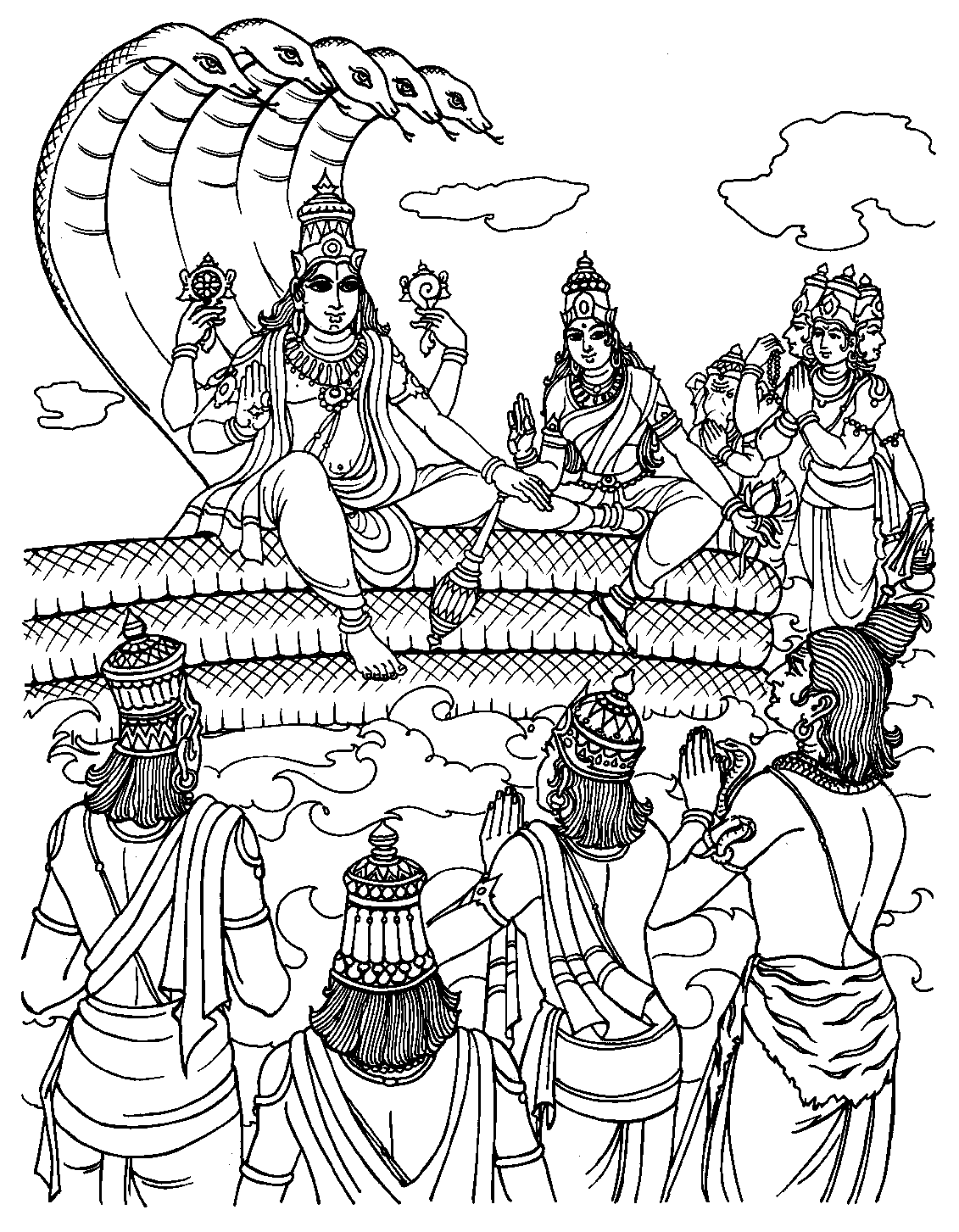 Vishnu - India Adult Coloring Pages