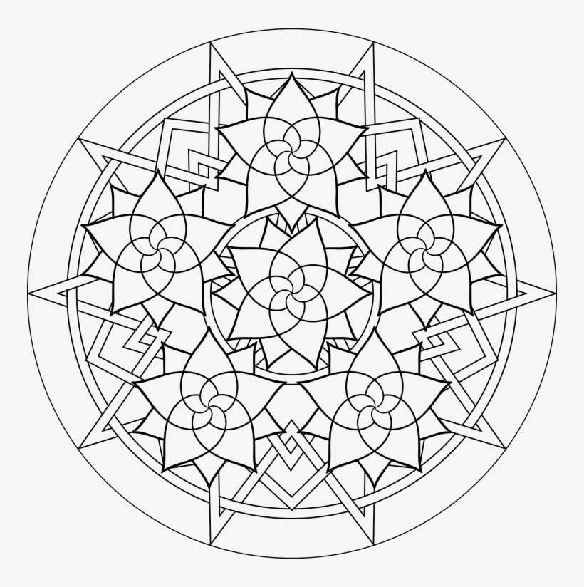 Coloring Pages Geometric Designs - Coloring Pages Adult Easy Transparent  PNG - 744x744 - Free Download on NicePNG