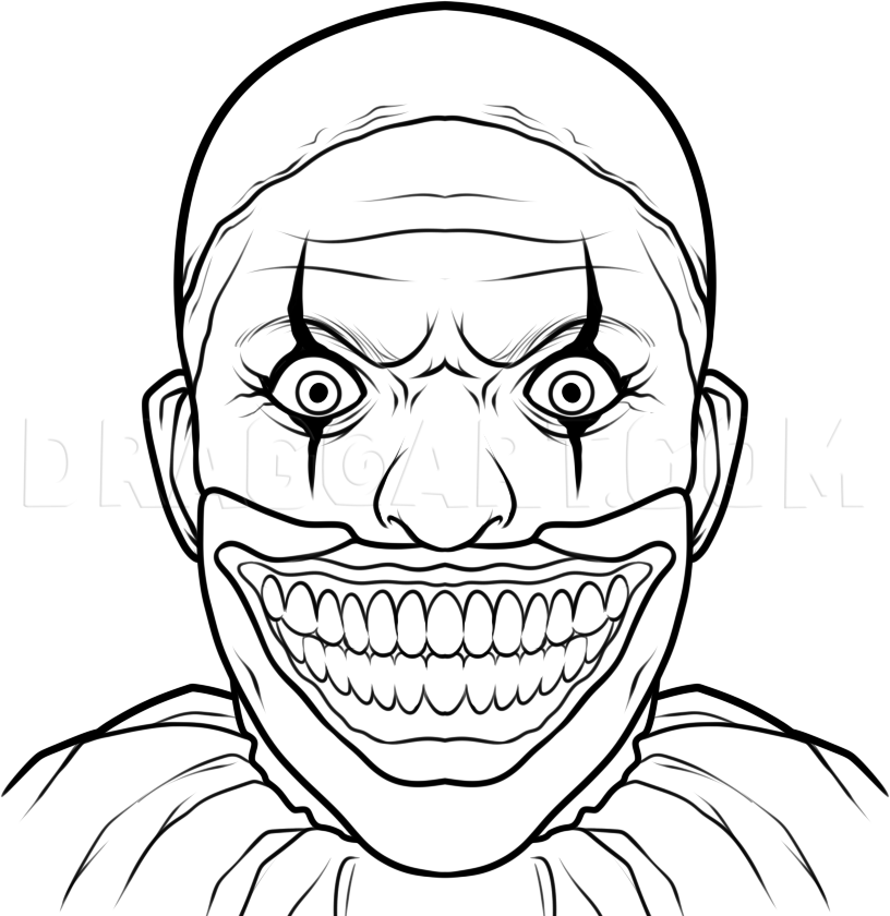 How To Draw Twisty The Clown, Step by Step, Drawing Guide, by Dawn -  DragoArt