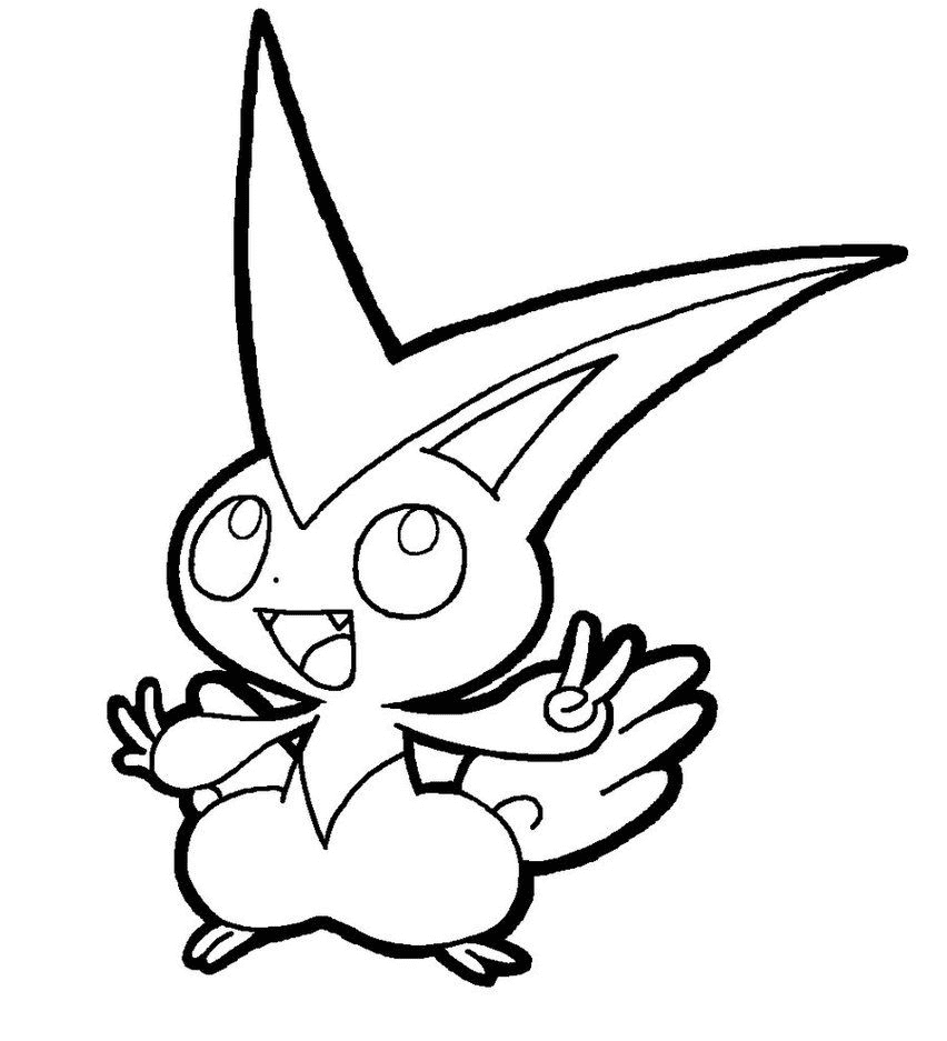 Victini Coloring Pages - Legendary Pokemon Coloring Pages - Coloring Pages  For Kids And Adults