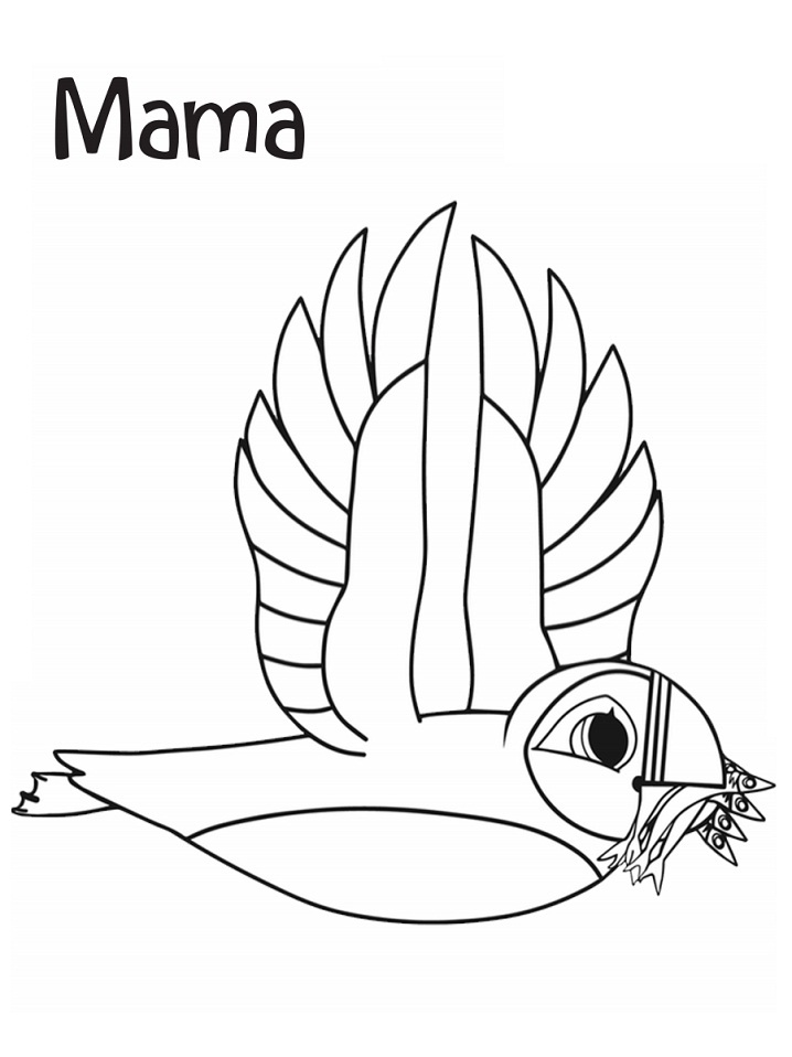 Mama from Puffin Rock Coloring Page - Free Printable Coloring Pages for Kids