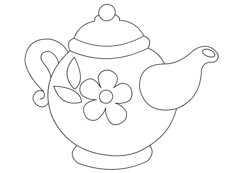 Cute Teapot Coloring Page - Free Printable Coloring Pages for Kids