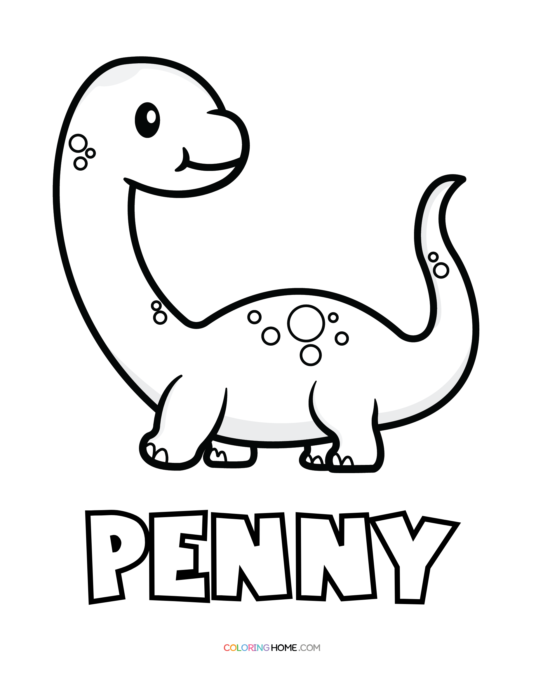 Penny dinosaur coloring page