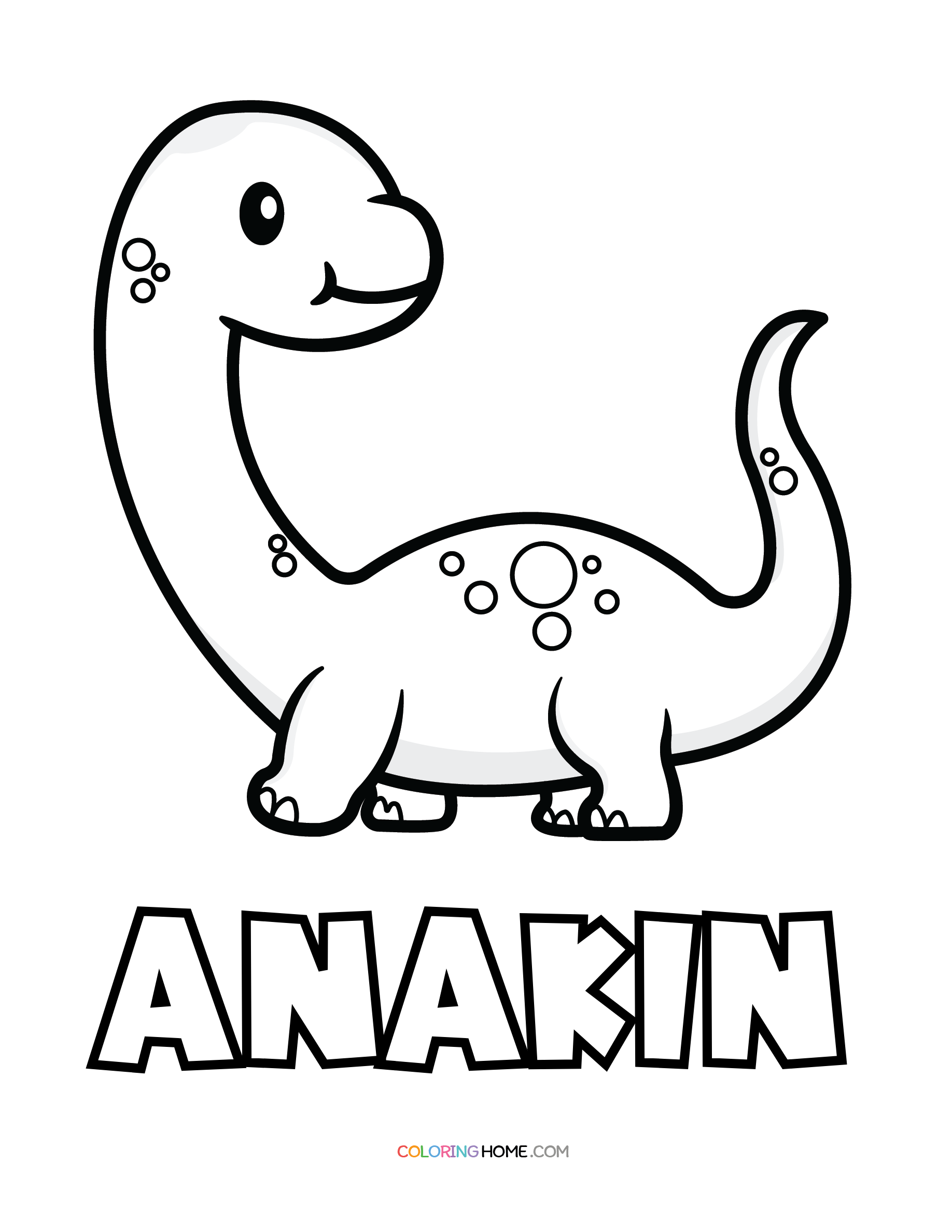 Anakin dinosaur coloring page