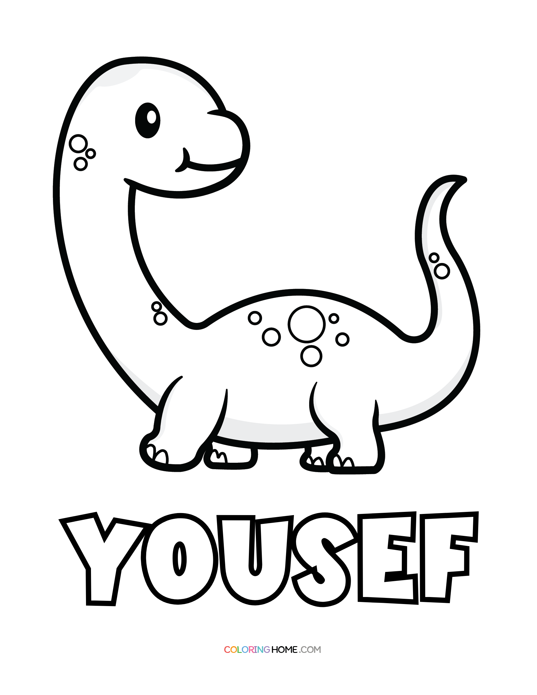 Yousef dinosaur coloring page