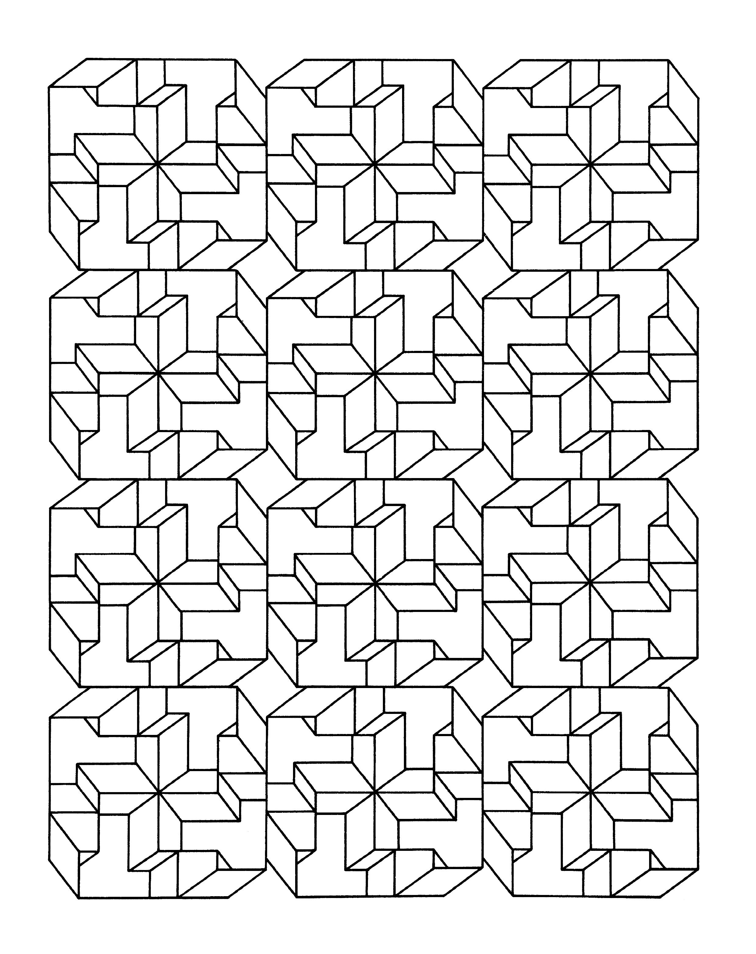 Op Art - Coloring Pages for adults : coloring-op-art-jean-larcher-8