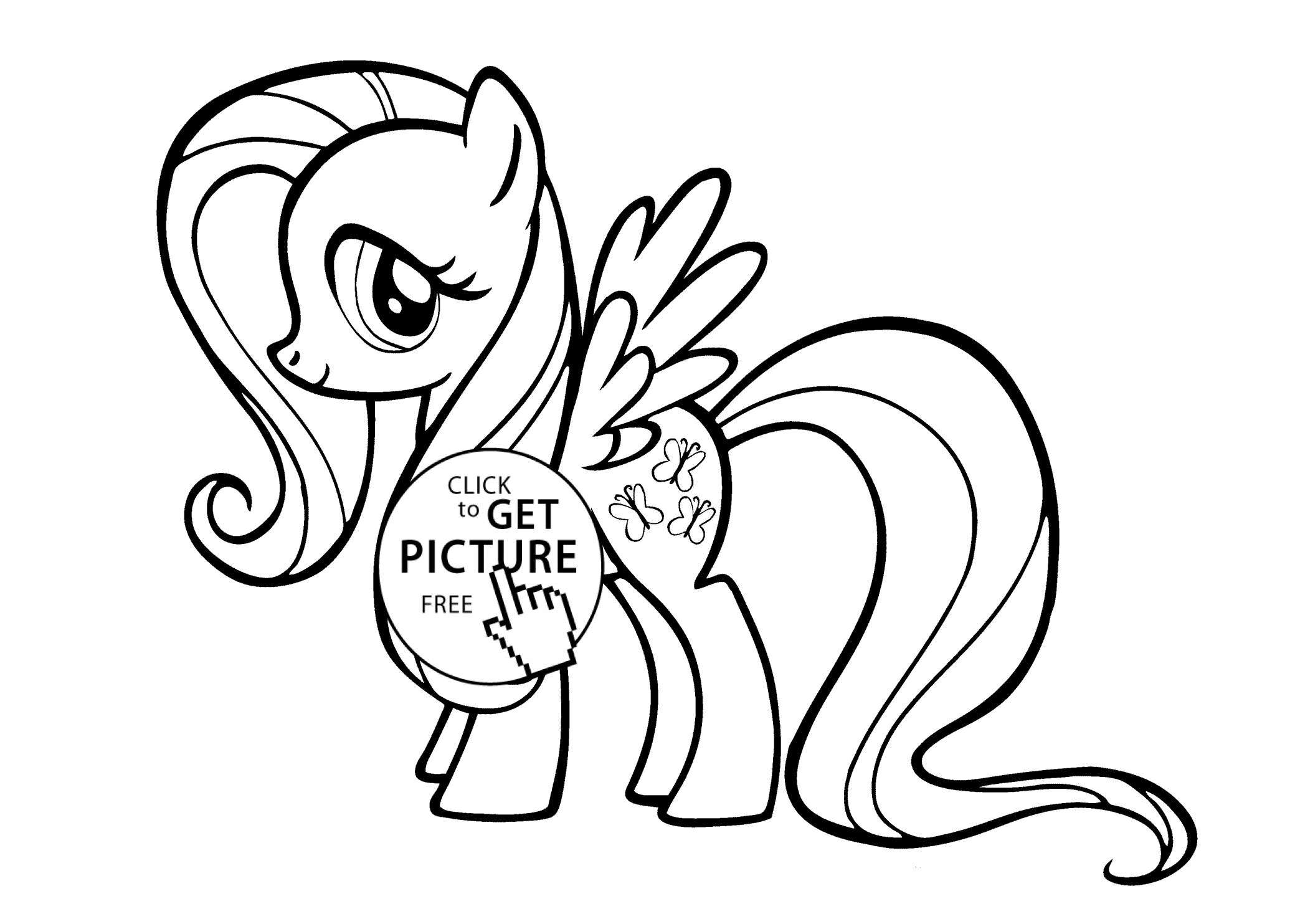 My Little Pony Fluttershy coloring pages for kids printable free ...