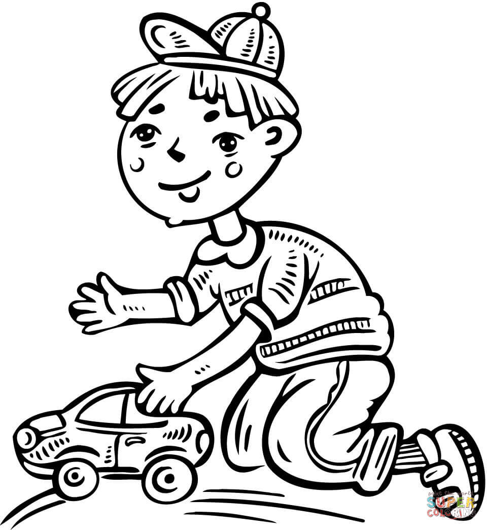 Little Boy Walking His Dog coloring page | Free Printable Coloring ...
