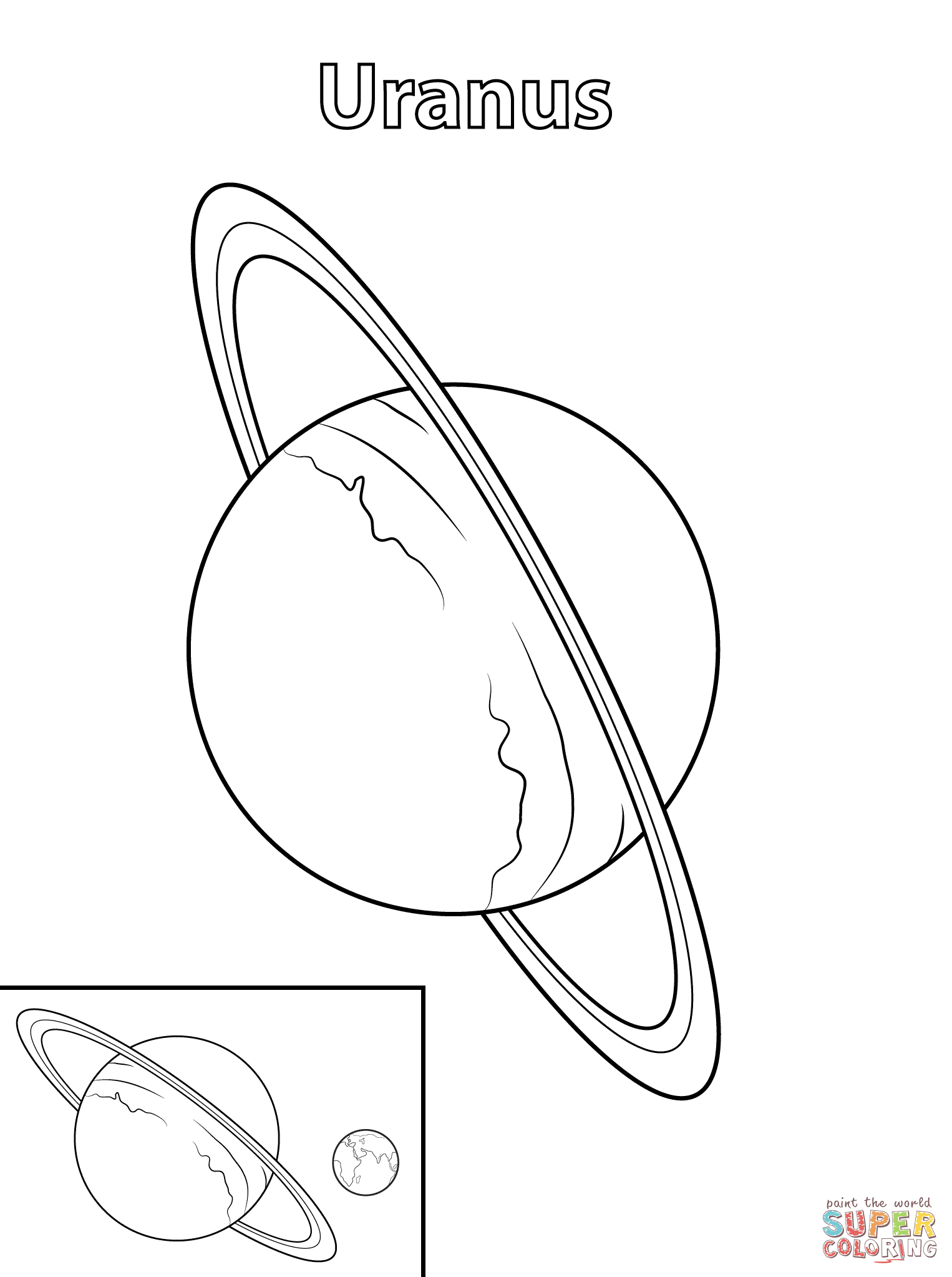 Uranus Planet coloring page