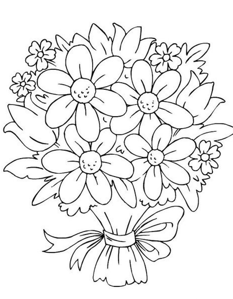 flower bouquet coloring pages - High Quality Coloring Pages