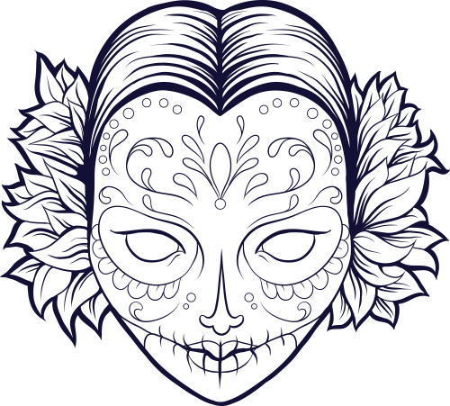 Sugar Skull Girls Coloring Pages Free Girl The Sun Flower – azspring