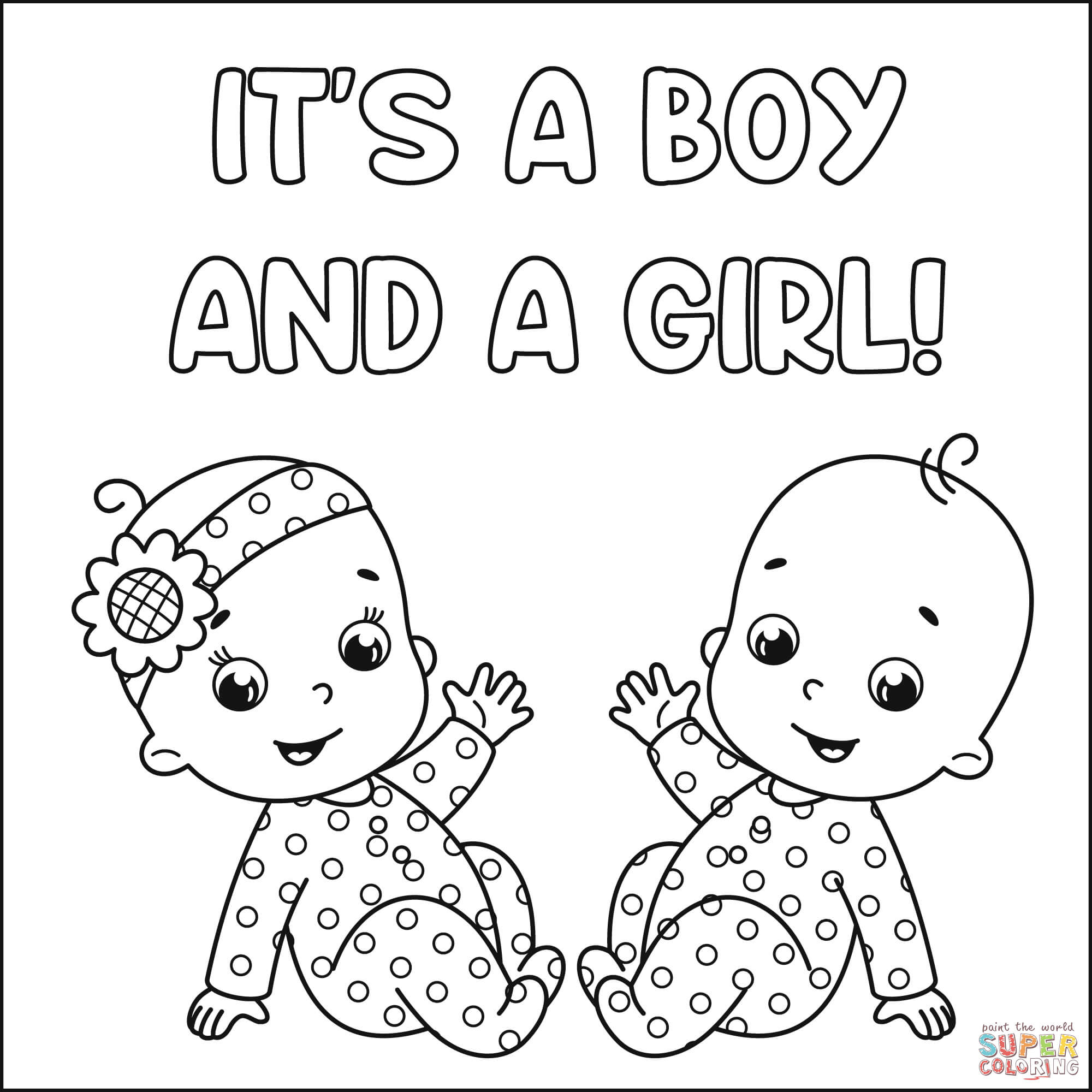 It's a Boy and a Girl coloring page | Free Printable Coloring Pages