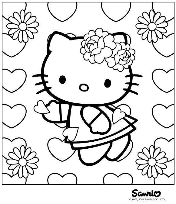 Hello Kitty Valentine Coloring Pages N4 free image download