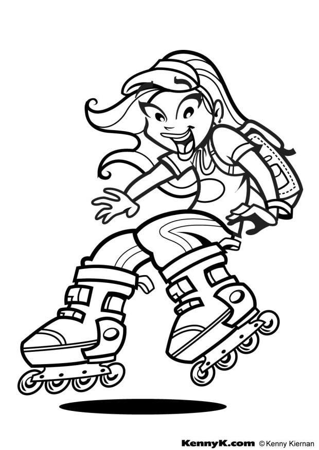 Coloring Page roller-skate - free ...