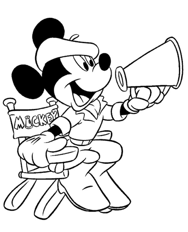 Mickey as film director coloring page