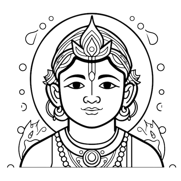 line drawing happy dussehra lord rama day