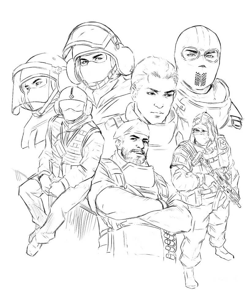 Rainbow Six Siege 1 Coloring Page - Free Printable Coloring Pages for Kids