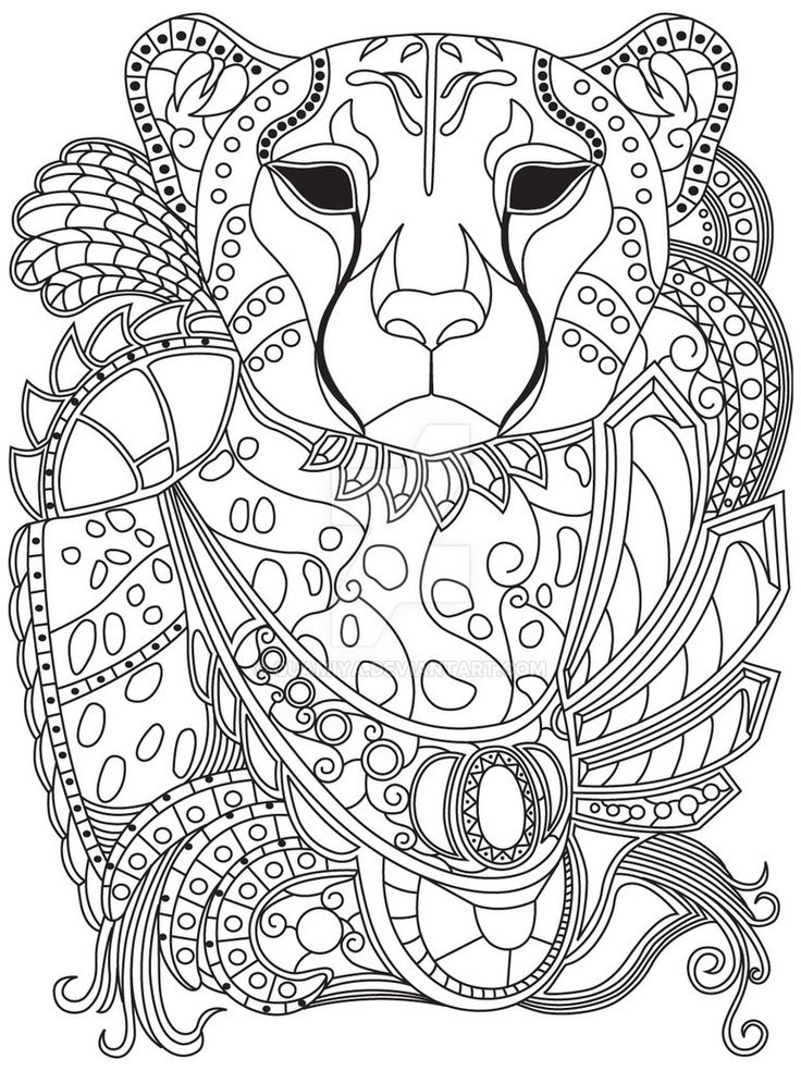 GST kolorowanka Afryka gepard podgld by QuaMiya in 2023. Animal coloring page, Coloring books