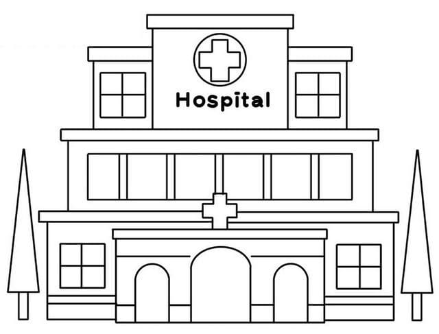 Print Hospital Building Coloring Page - Free Printable Coloring Pages for  Kids