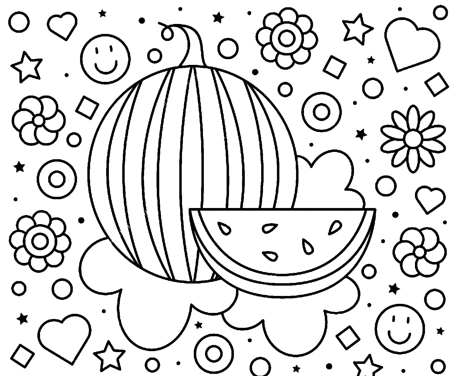 Watermelon coloring pages - Free coloring pages | WONDER DAY — Coloring  pages for children and adults